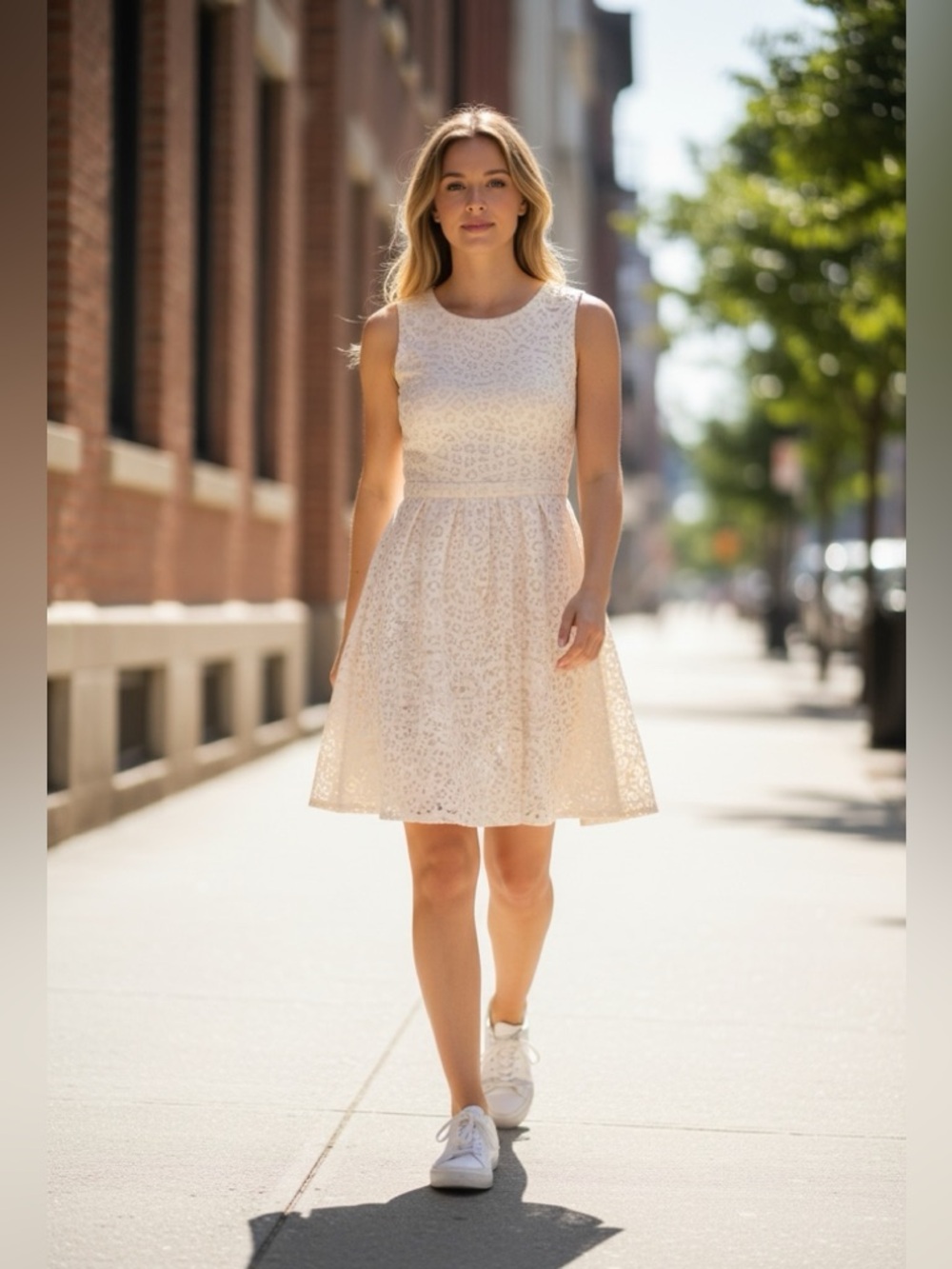 J Crew Blush Broderie Anglaise Dress, size 2 pre owned